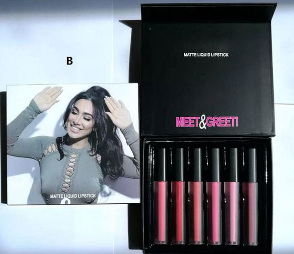 

makeup beauty 6 color lip gloss set liquid matte minis matte lipstick a.b dhl ing