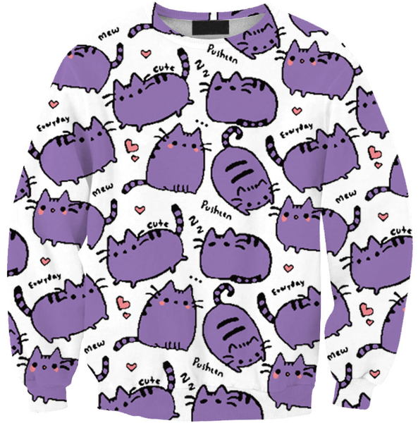 

новая мода женщина / мужчины фиолетового аниме тоторо harauku стиль смешного 3d printed crewneck толстовка толстовка k36, Black