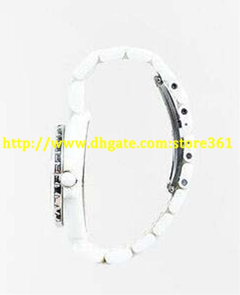 

store361 new arrive white ceramic stainless steel 33 mm watch, Slivery;brown