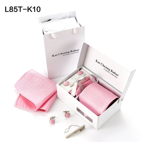 

men's polyester necktie set 8.5cm new style men tie sets fashion classic business wedding party formal ties with gift box for boyfriend, Black;blue