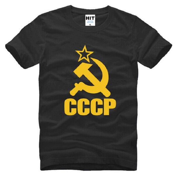 

fashion flag of the soviet union cccp printed t shirts men personality ussr soviet union kgb short sleeve cotton man t-shirt, White;black