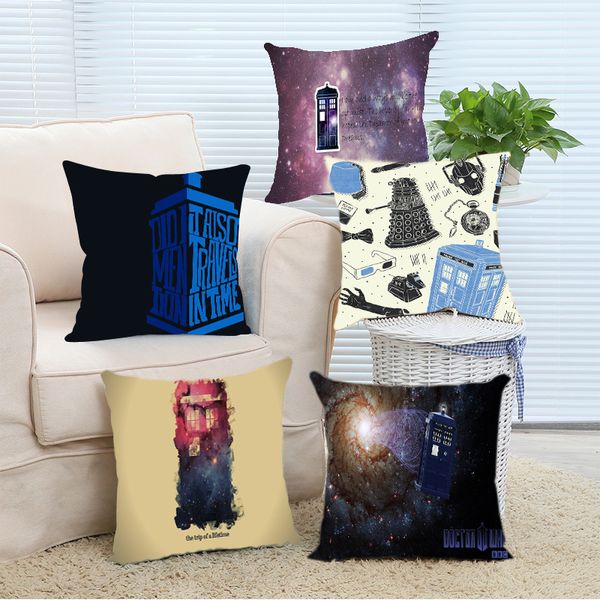 

wholesale- pillow case artifacts doctor who throw pillow cover 16x16 18x18 20x20 24x24 inch two size soft custom suitbale silk pillow