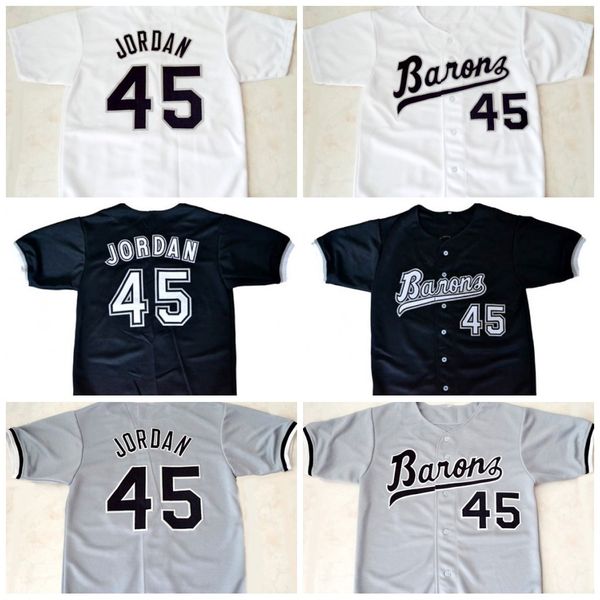 

Mens' #45 Michael Jerseys Jd Birmingham Barons Button Down Jersey All Stiched Baseball Jerseys Free Shipping S-3XL