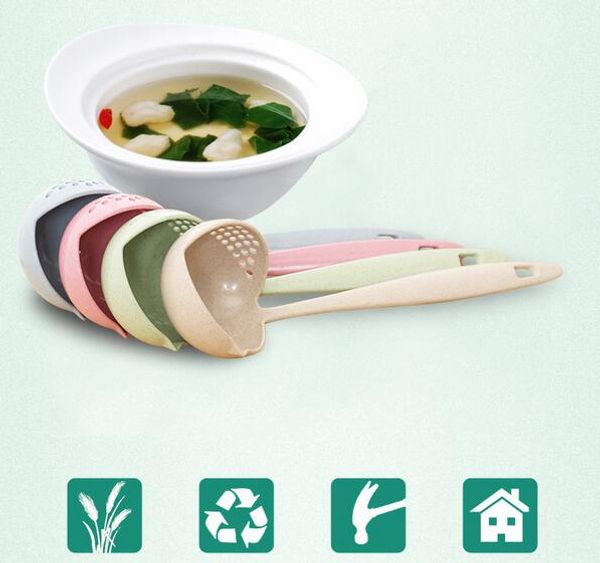 

20шт 2 в 1 суповая ложка с длинной ручкой творческие каши ложки с фильтром посуда для приготовления пищи инструменты