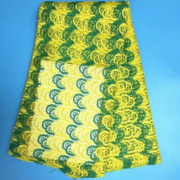 

5y / pc горячие продажи желтый и зеленый французский гипюр кружева вышивка африканских водорастворимые кружева ткань для платье bw121-6, Black;white