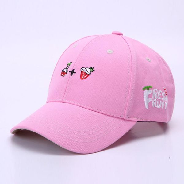 

wholesale- summer women fruit embroidered golf hat adjustable baseball cap, Blue;gray