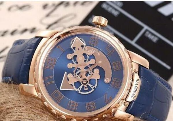 

factory supplier new super clone brand watch freak 48mm automatic 2050-131/03 020-81 2086-115 mens watch blue dial rose gold tourbil, Slivery;brown