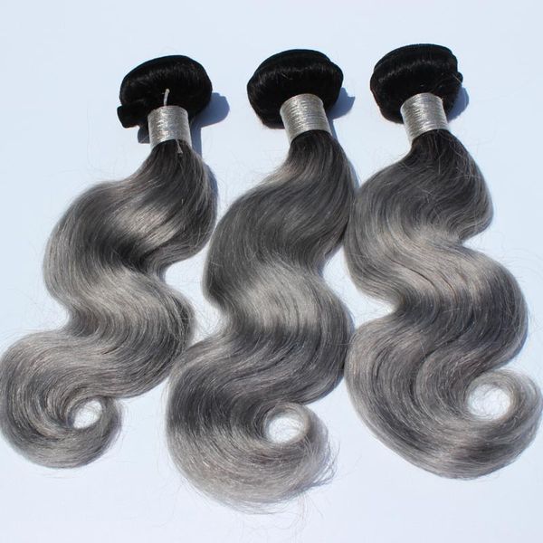 

ombre gray ombre human hair bundles body wave 8-30inch 3pcs overnight shipping dhl hair weave websites gray ombre hair boundles/weft, Black