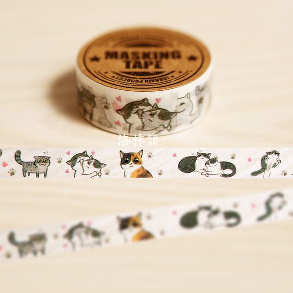 

wholesale- 2016 1pc lorrain original homemade japanese and paper tape diy hand account must have stay meng cat kawaii washi tape masking t
