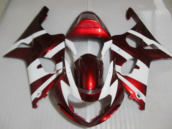 Kit carenatura parti carrozzeria aftermarket per Suzuki GSXR1000 00 01 02 set carene bianco rosso vino GSXR1000 2000 2001 2002 OT11