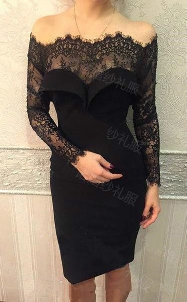 

Ladies short Cocktail dresses 2017 Sexy Lace Prom Party Dress Boat Neck sheath Short Dress Formal Evening Dress robe de soire