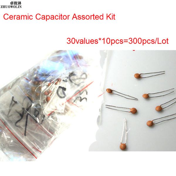 

оптовая продажа-300pcs/комплект 30value 50в керамический конденсатор ассорти ассортимент комплект cgkch172