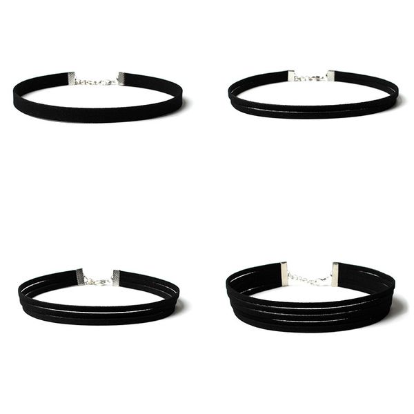 

gothic snap street velvet choker set designer hip hop necklace jewelry women girls ladies' gift 1 set=4 pieces necklace