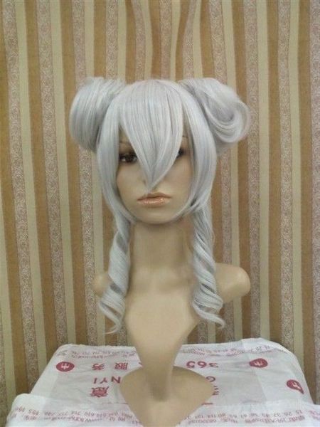 

gt;>new women"s silver gray cosplay full split -type wig ts690#, Black;brown