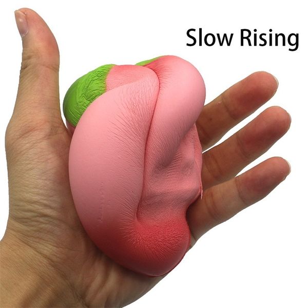 

10cm jumbo kawaii squishy slow rising peach pendant phone straps charms queeze kid toys cute squishies bread