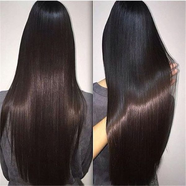 

8a brazilian straight full lace human hair wigs for black women glueless lace front wigs with baby hair, Black;brown