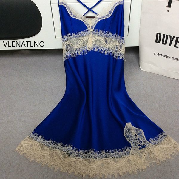 

wholesale- women nightgowns 2016 silk nightwear for female tempatation mini skirts suspenders sleepdress nighties hot, Black;red