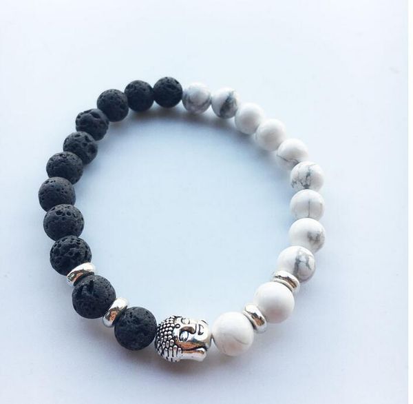 

natural lava stone beads charms beadle bracelets anti-fatigue volcanic rock men's women's fashion diffuser jewelry, Black