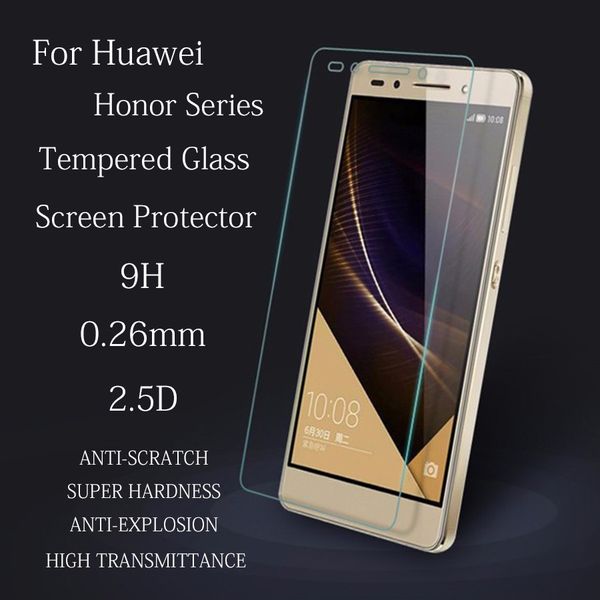 

10 шт. / лот 0.26 мм 9 H жесткий 2.5 D премиум анти Shatter закаленное стекло для Huawei Honor 3X 4 4A 4C