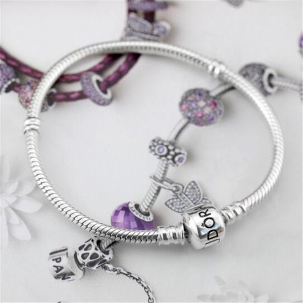 

charm bracelet brands 16-23cm european style charm bracelet chain clasp copper plating silver girls bangle jewelry diy wholesale snake chain, Golden;silver