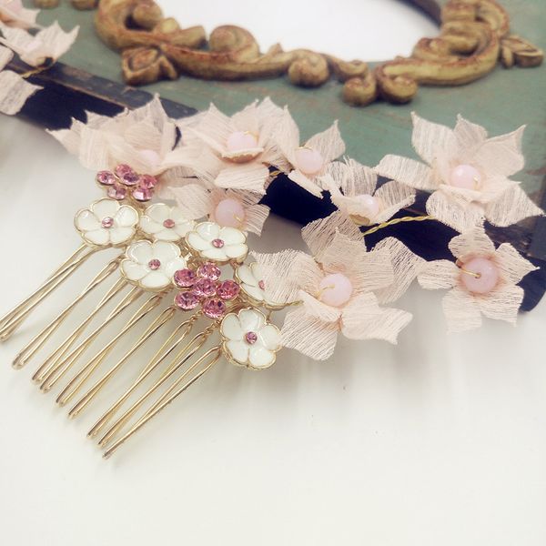 pink flower clips for hair