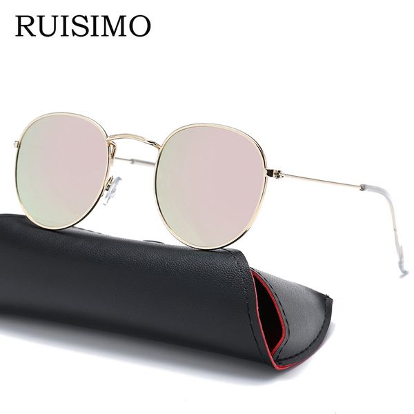 

оптово vintage круглый солнцезащитные очки женщины мужчин женщина марки металла рамки зеркальные линзы солнцезащитные очки для женщин ретро, White;black