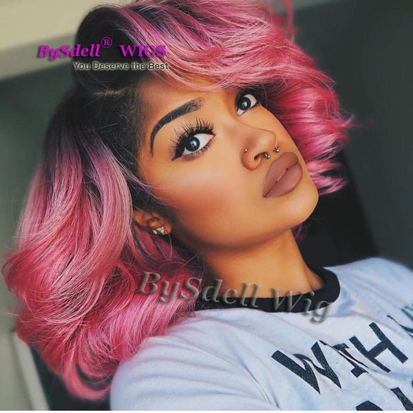 New Arrival Synthetic Short Wavy Bob Haistyle Lace Front Wig