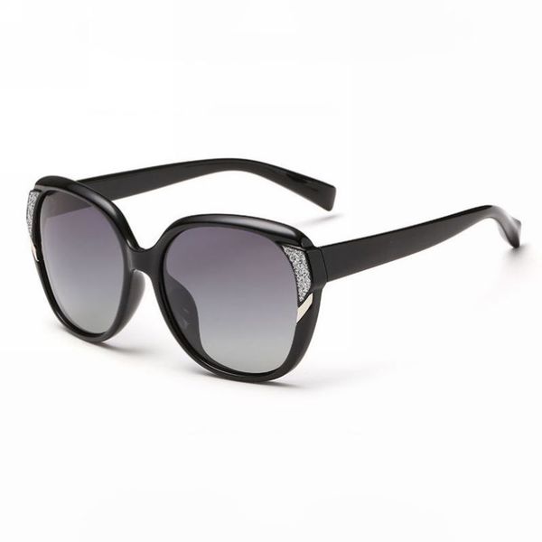 

glitter embellished square shaped women's fashion sunglasses acetate frames polarized anti-uv polycarbonate lenses driving glasses eyew, White;black