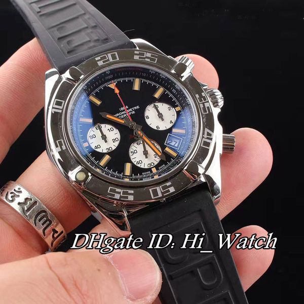 

новое pvd black steel ободок mb0111c3 зеленый циферблат серебряный subdail miyota кварцевый хронограф мужские часы нейлон / rubber секундоме, Slivery;brown