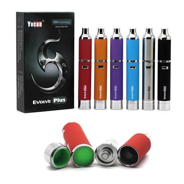 

Аутентичные Yocan Evolve Plus Kit 1100mAh батареи Кварц Dual Coil ППЭС E сигареты комплекты Vape Pen Все 6 цветов на складе