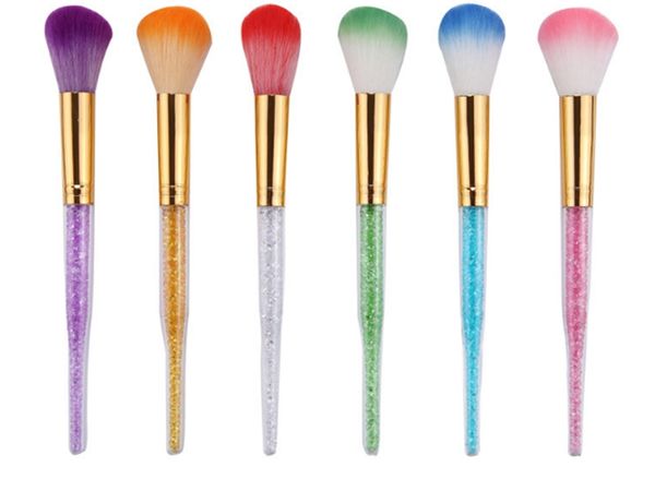 100 adet / grup Renkli Nail Art Toz Temizleyici Akrilik UV Jel Elmas Kolu Tırnak Toz Fırçası Toz Tozu Sökücü