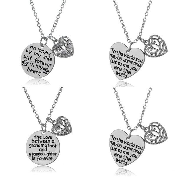 

heart jewelry i love you mother daugher inspirational pendant necklace mother day gift wholesale fashion jewelry, Silver