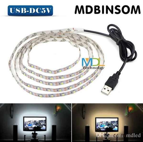 0.5-3M 3528 USB SMD 60 LED Strip Light 5V Lighting Lamp Tape Room Shop TV Decor