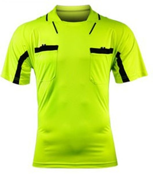 

fair play professional soccer referee jerseys mens sports clothing suit sets green football referee kits de futbol judge t shirts, Black