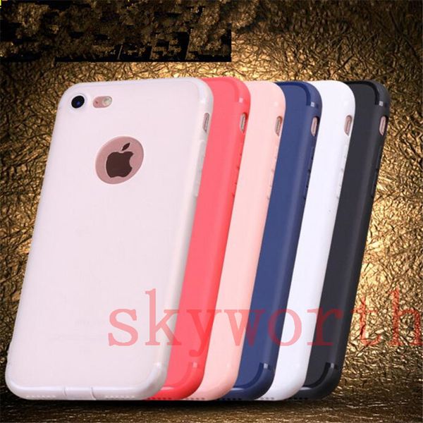 

Тонкий силиконовый чехол для iphone 7 Plus 6 6s 5 5s Крышка Candy Colours Мягкий 065 мм ТПУ Матовый