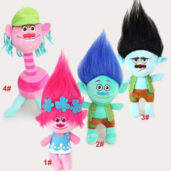 

23cm movie cartoon plu h poppy branch troll tuffed toy doll for baby gift 4 tyle