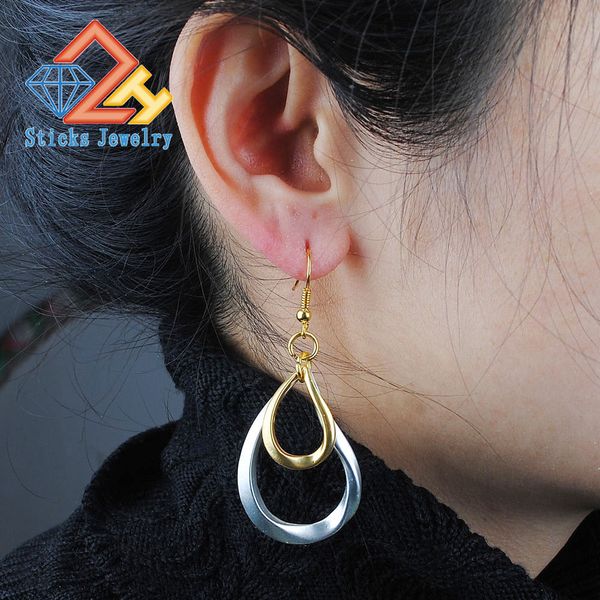 

modern earrings material environmentally friendly earrings teardrop-shaped earrings color plating, Silver