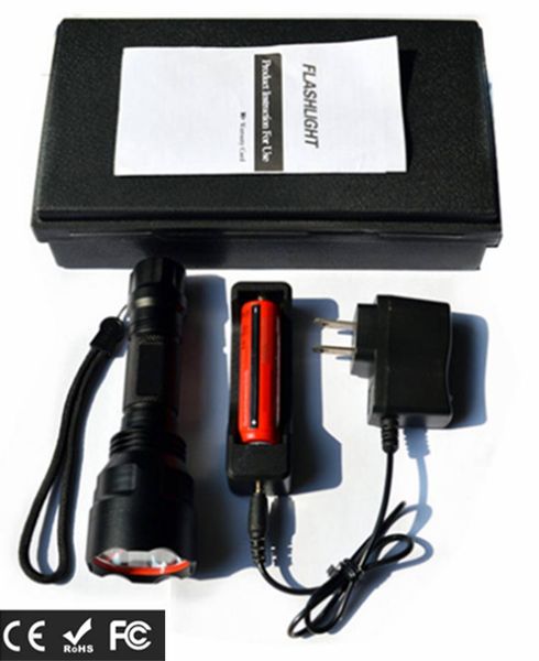 

ce standard high power tactical flashlight bicycling equipment bike torch ridding torch lighting led high light 1800 lumens attack head