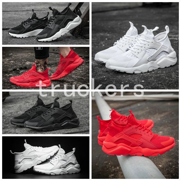 

2017 new air huarache 4 running shoes for men women all red huraches ultra breathe huaraches athletic hurache sports sneakers size 36-46