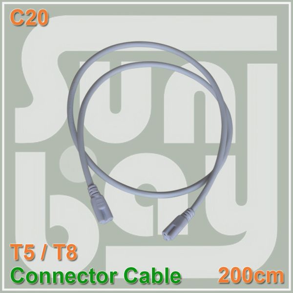 

Shiping t5 t8 connecting wire 200cm power cord cable both ide tube connector 3 pin ocket for integrated tube