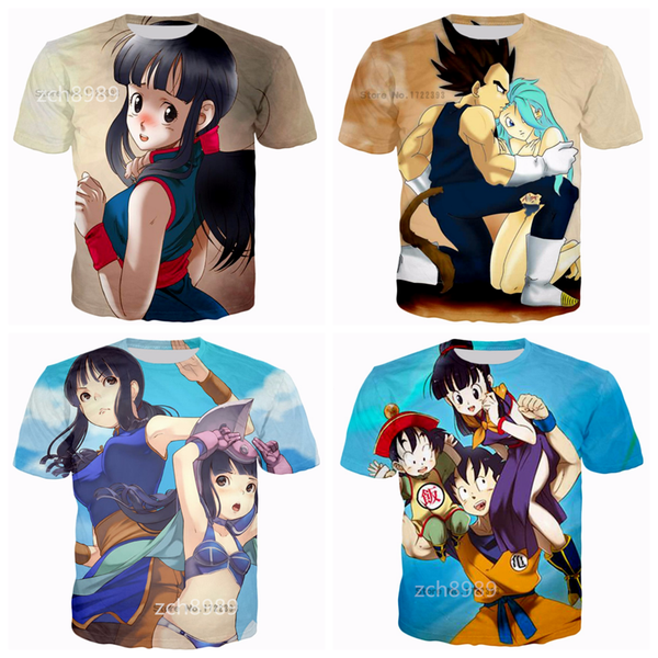 

fashion men/women dragon ball z goku wife chichi summer style funny 3d print casual t-shirt s---5xl aa633, White;black