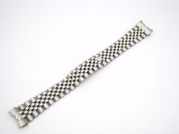 

carlywet 20mm 316l stainless steel jubilee silver twotone gold wrist watch band strap bracelet solid screw links curved end, Black;brown
