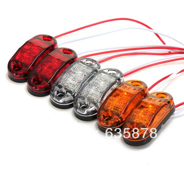 

2x led side marker light clearance lamp 12v 24v e-marked dot car truck trailer ute