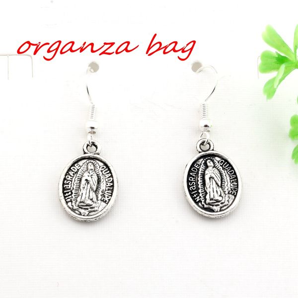 

Hot ! 24 pair Antique silver ST.JUDE Charms Earrings With Fish hook Ear Wire 12 X34mm