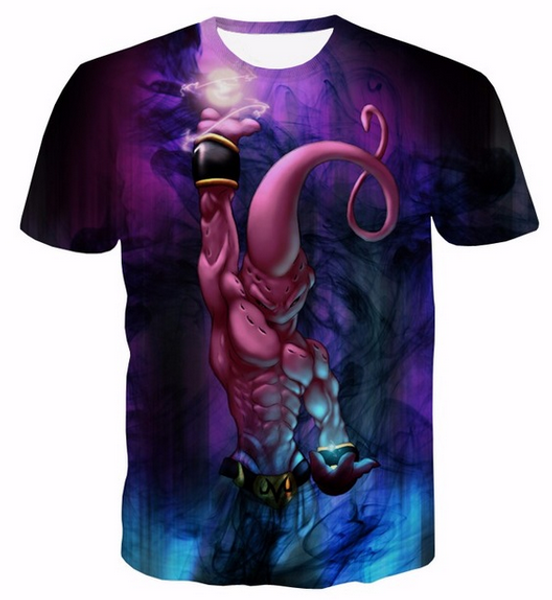 

новые популярные женские / мужские классический dragon ball z majin buu с коротким рукавом смешные 3d печати футболка лето повседневная футб, White;black