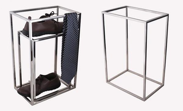 

multifunction clothing accessory display stand stainess steel shoes display holder rack for boutique shoes shop ing