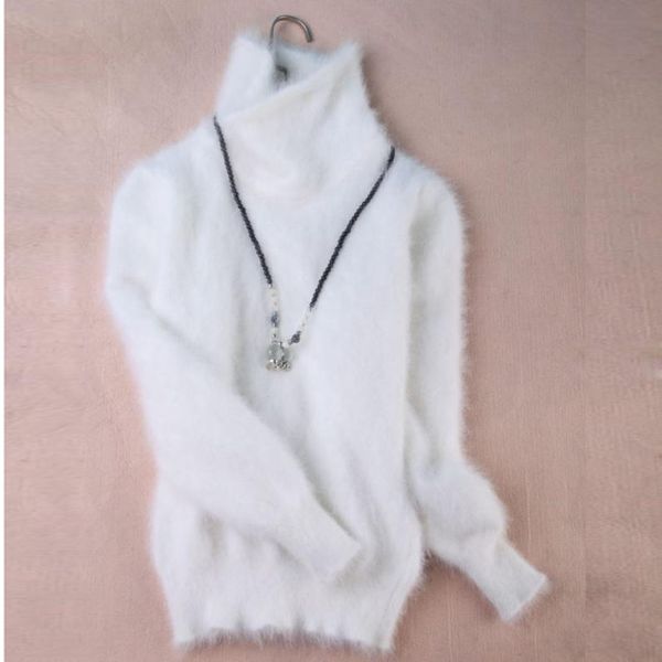 

wholesale- new genuine mink cashmere sweater women 100% mink cashmere pullovers with turtleneck collar s294, White;black