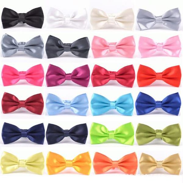 

35 colors fashion bow ties for men bow tie classic solid color wedding party red black white green butterfly cravat brand, Black;gray