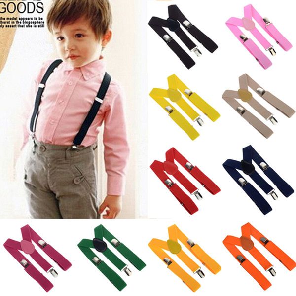

wholesale-new arrival childrens braces suspenders adjustable boys girls kids clip-on y back elastic brace, Black;white