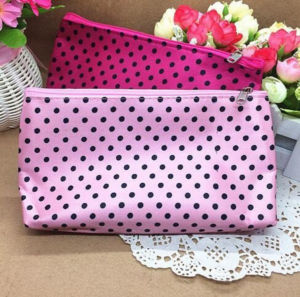 

dots pattern beauty travel cosmetic bag makeup case organizer